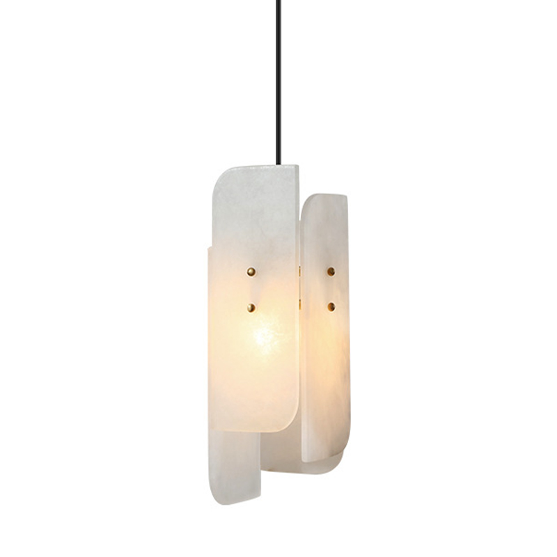 Подвесной светильник Ancel Hanging Light Белый Мрамор Bianco Глянцевое золото в Уфе | Loft Concept 