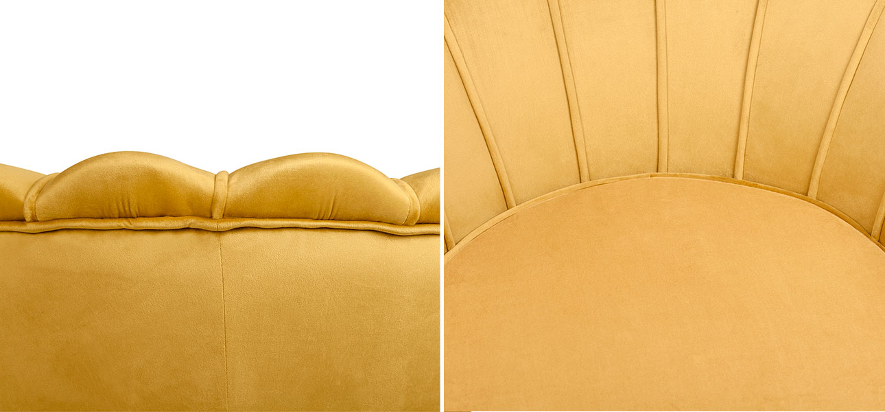 Кресло велюр желтый Yellow Flower - фото №2