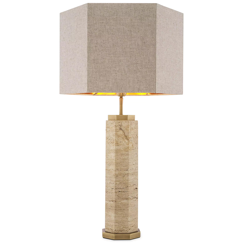 Настольная лампа Eichholtz Table Lamp Newman Бежево-серый Серый Латунь в Уфе | Loft Concept 