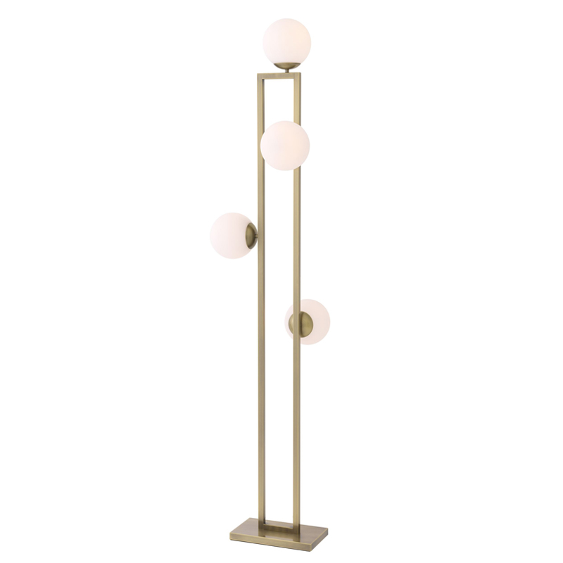 Торшер Eichholtz Floor Lamp Pascal brass Латунь Белый в Уфе | Loft Concept 