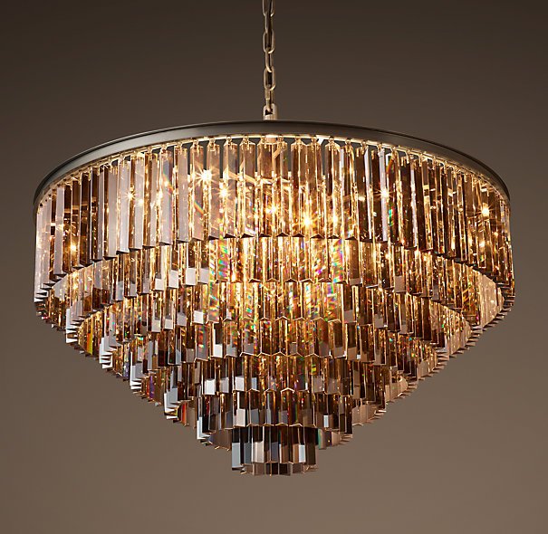 Люстра RH 1920s Odeon Smoke Glass Fringe Chandelier -80, 100 Черный в Уфе | Loft Concept 