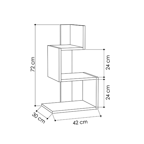 Стол приставной трехъярусный белого цвета ROSIE SIDE TABLE WHITE OAK в Уфе