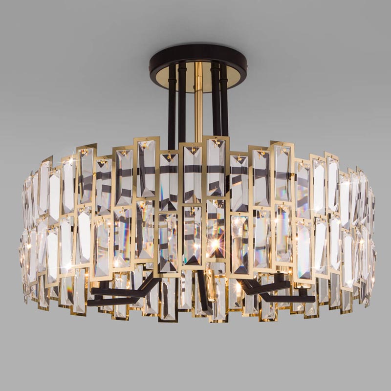 Потолочная люстра Darkness Chandelier gold 53 Черный Прозрачный (Transparent) Золотой в Уфе | Loft Concept 