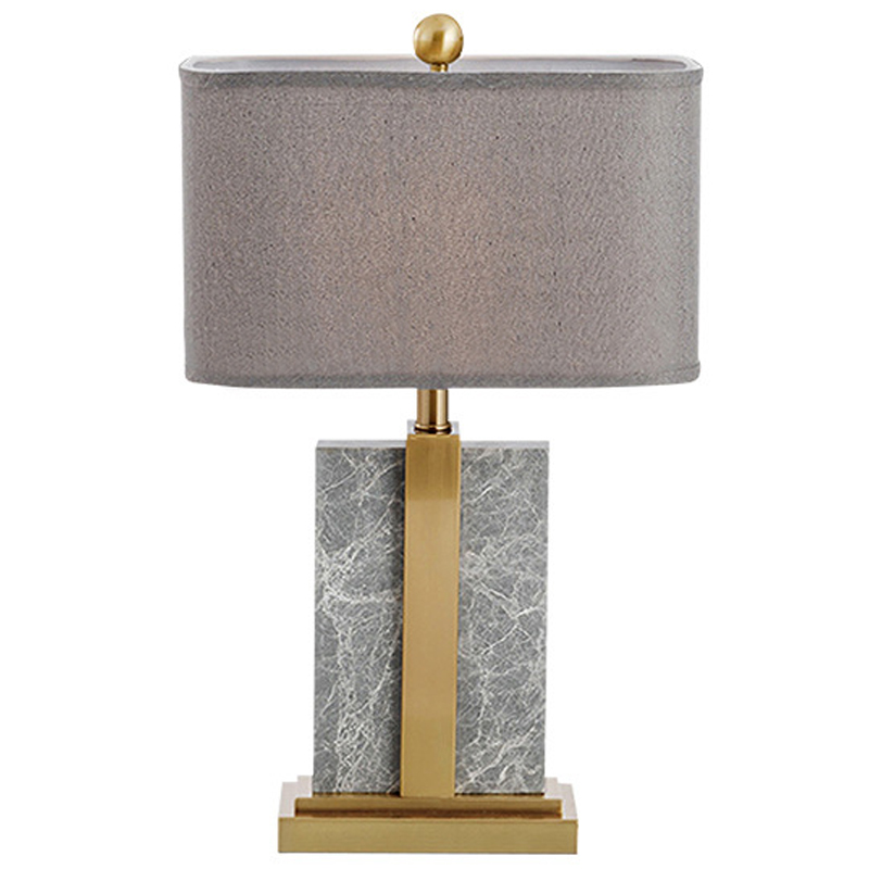 Настольная лампа Marble Brass Grey Table Lamp Серый Латунь в Уфе | Loft Concept 