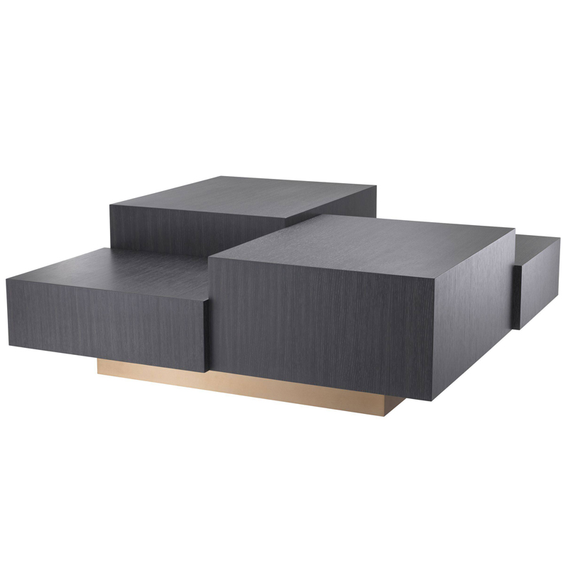 Кофейный стол Eichholtz Coffee Table Nerone Дерево Темно-Серый Матовая латунь в Уфе | Loft Concept 