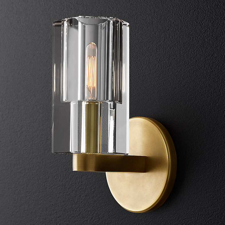 Бра Restoration Hardware Arcachon Single Sconce Прозрачное Стекло Латунь в Уфе | Loft Concept 