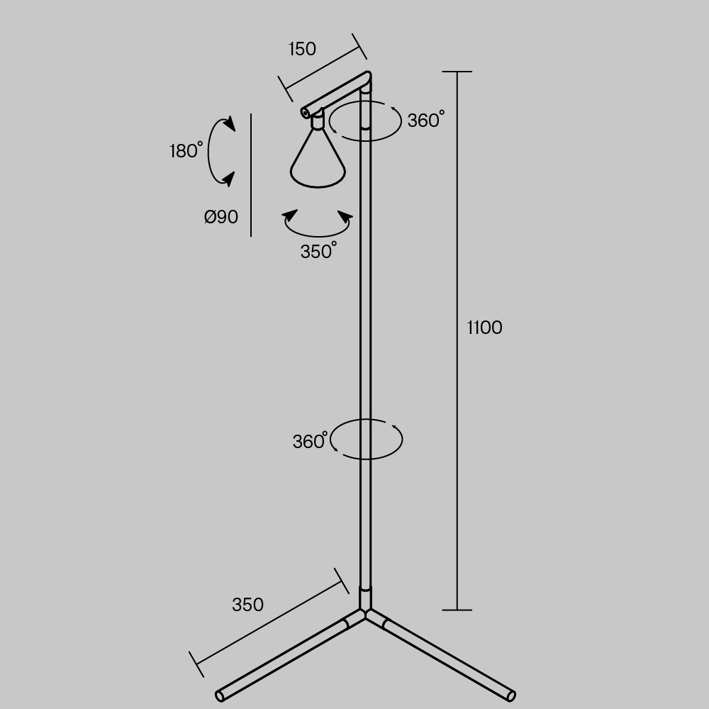 Напольный торшер светодионый Stripe 3000К 20Вт в Уфе
