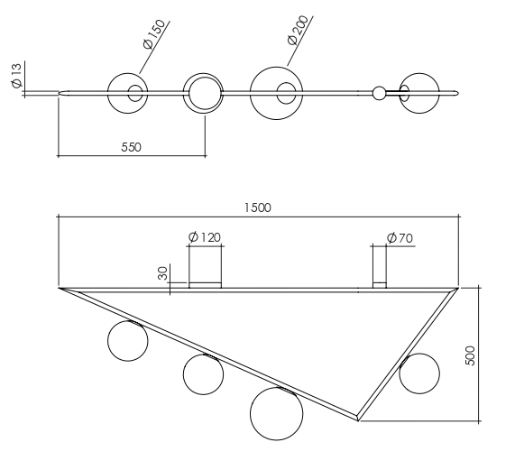 Потолочный светильник Atelier Areti Girlande Ceiling Triangle в Уфе