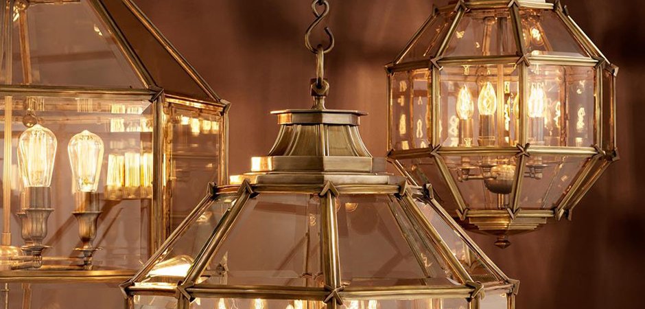 Люстра Lantern Owen Brass M - Loft-Concept в Уфе