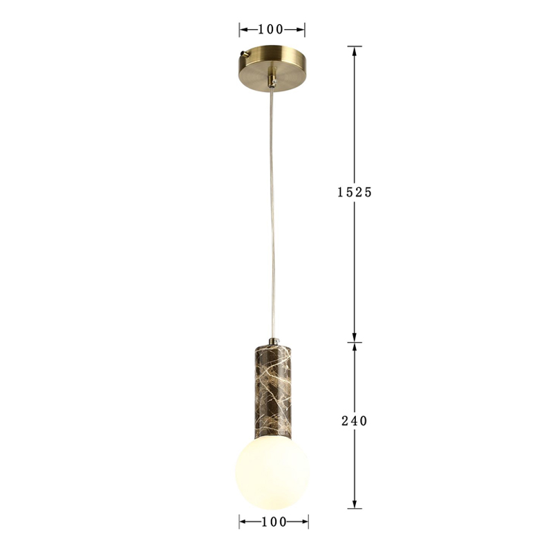 Подвесной светильник с декором под коричневый мрамор Shaw Marble в Уфе