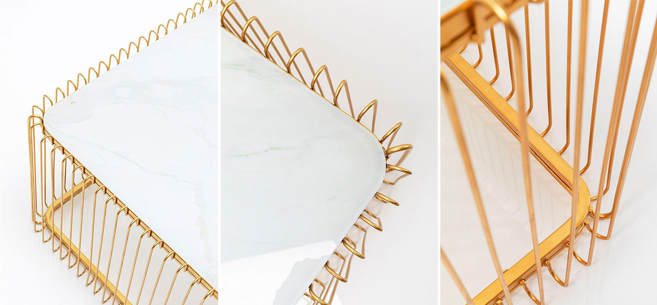 Кофейный столик прямоугольный золото Anthony - фото №3