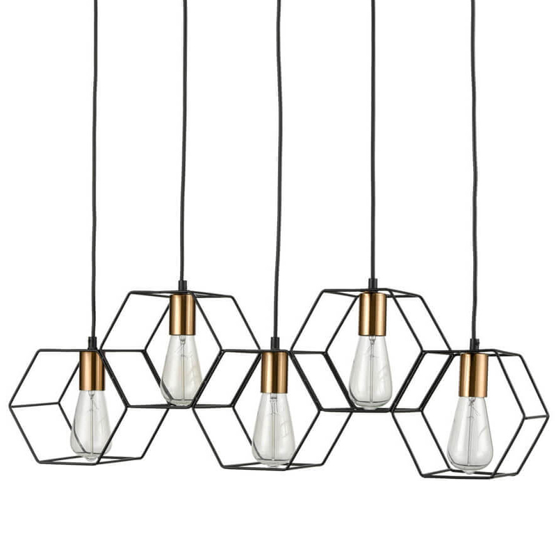 Люстра Loft Wire Cage Pendant 5 Черный в Уфе | Loft Concept 