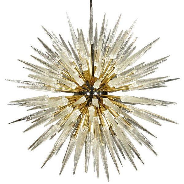 Murano Spike  Sputnik Rock Chandelier Золотой Черный Прозрачное Стекло в Уфе | Loft Concept 