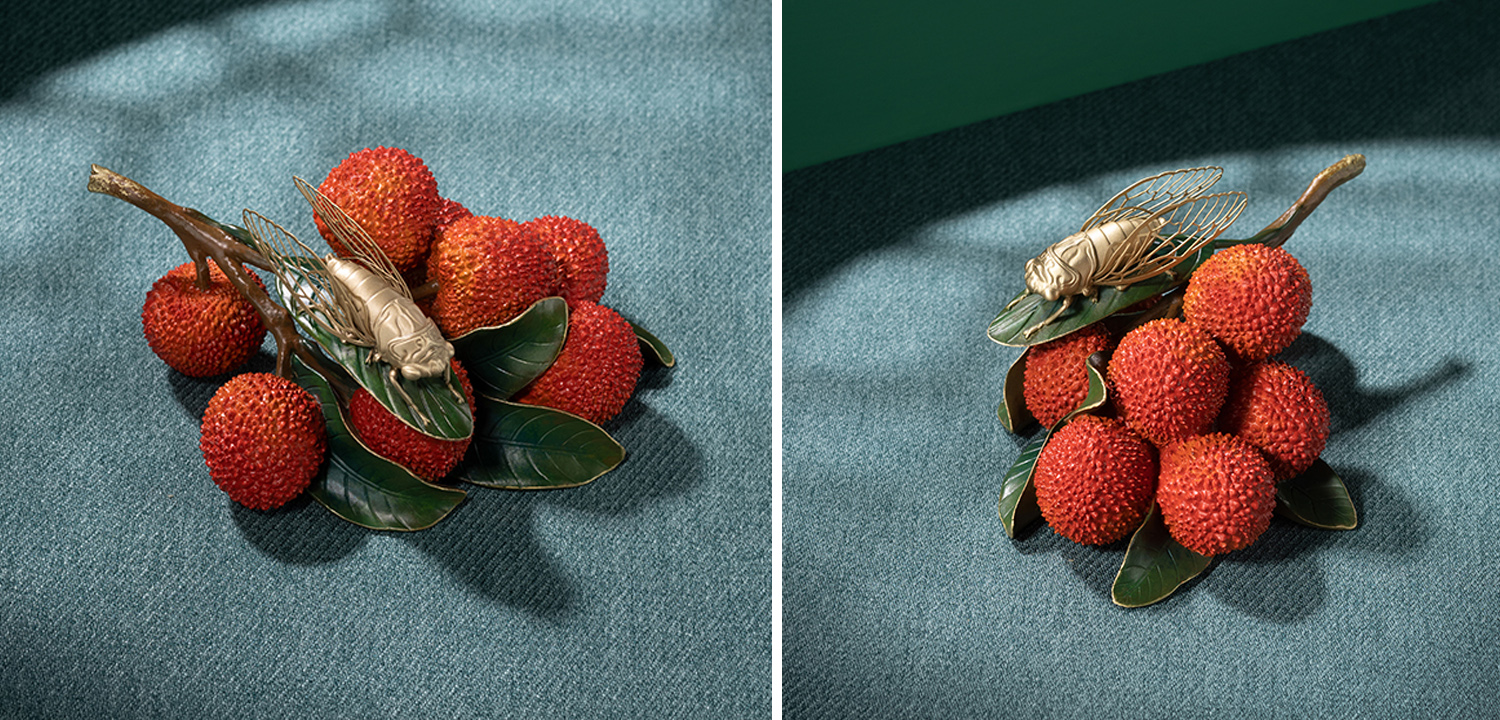 Статуэтка для интерьера плод земляничного дерева из меди - фото