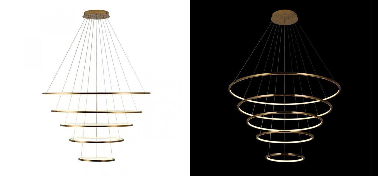 Люстра кольца Ring Horizontal Quintet Gold - фото №1