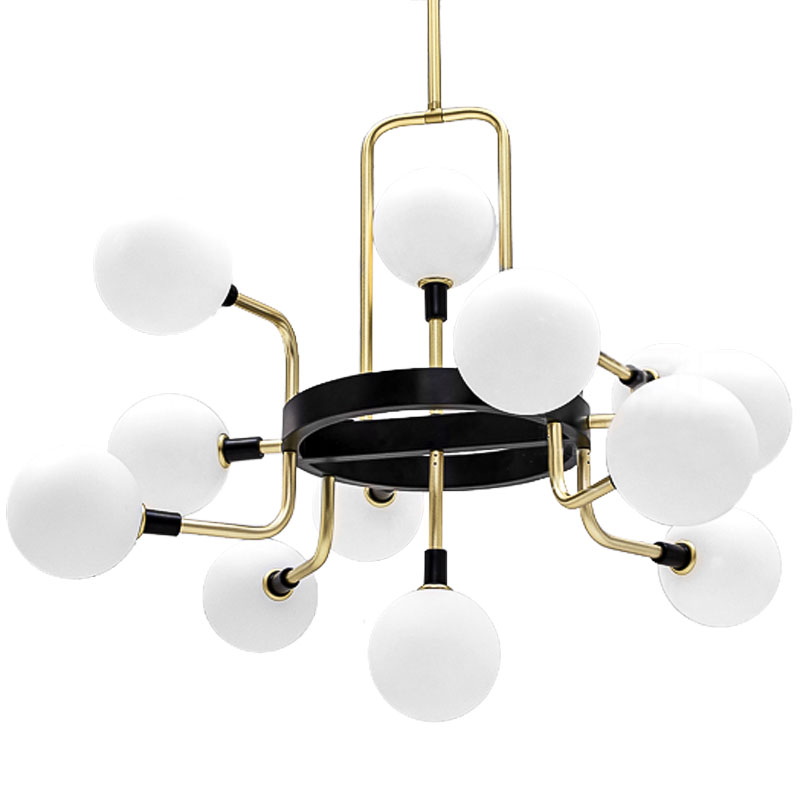 Люстра TECH Lighting Viaggio Chandelier 12 Черный Белый Глянцевое золото в Уфе | Loft Concept 