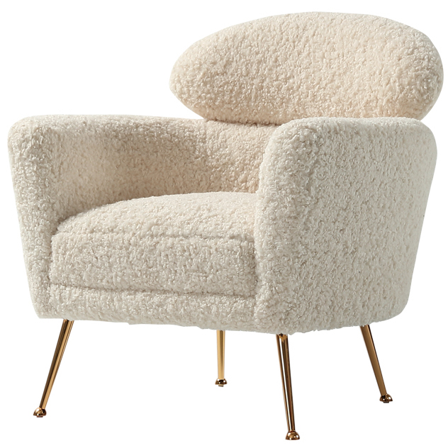 Кресло Milk Boucle Chair Молочный Золотой в Уфе | Loft Concept 