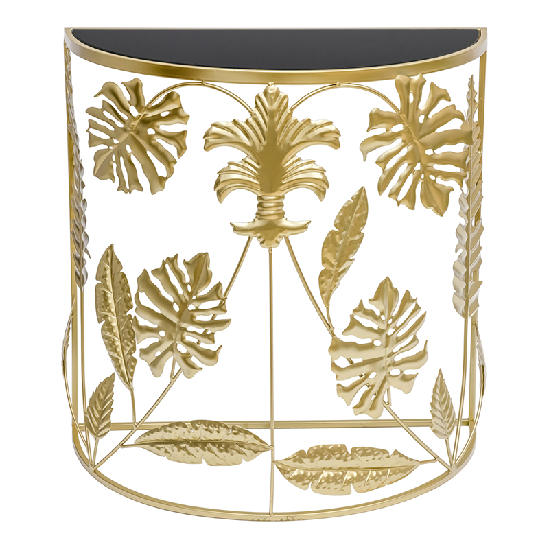 Консоль Tropical Gold Leaves Console Золотой Черный в Уфе | Loft Concept 