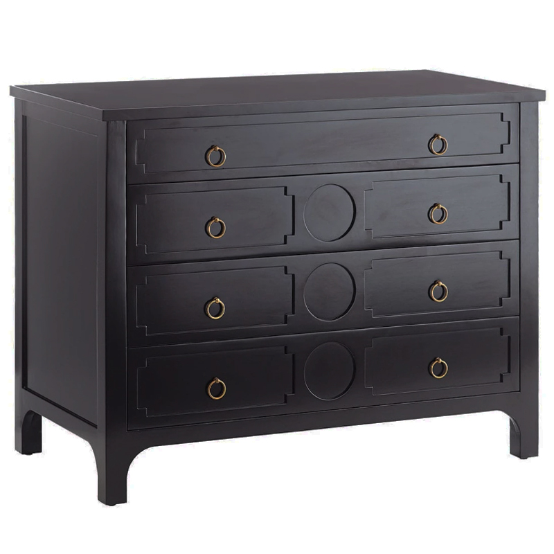 Комод с 4-мя ящиками Lawrence chest of drawers Black Черный Черный в Уфе | Loft Concept 