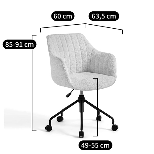 Вращающееся кресло с обивкой букле Boucle Office Chair в Уфе