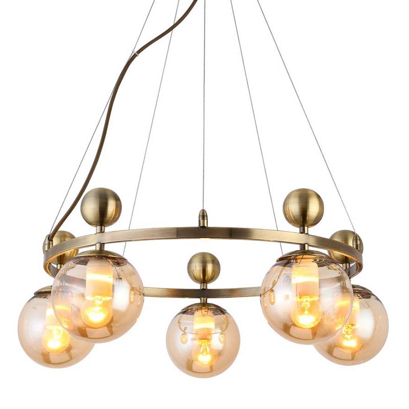 Люстра Demian Bronze Chandelier Бронза Янтарный в Уфе | Loft Concept 