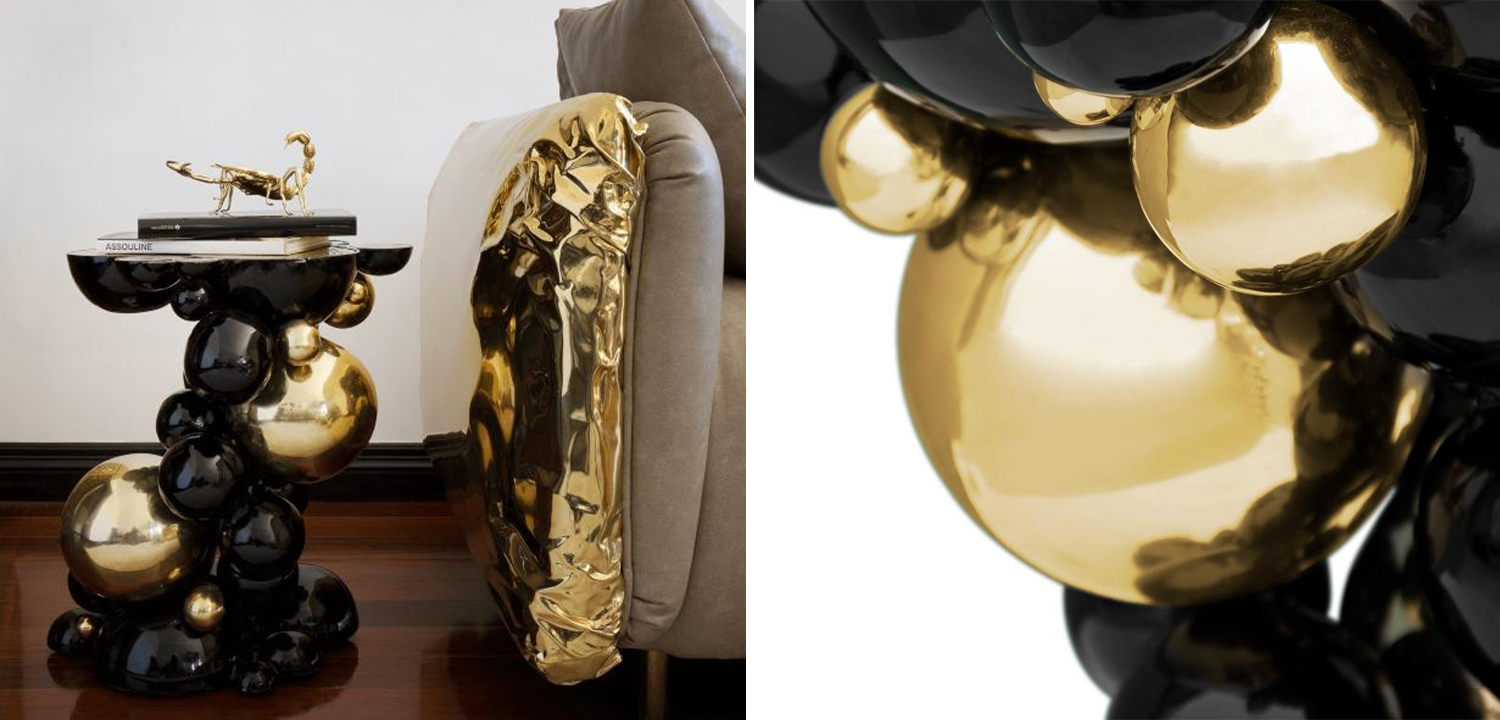 Приставной стол Newton Side Table in Black Boca do Lobo - фото