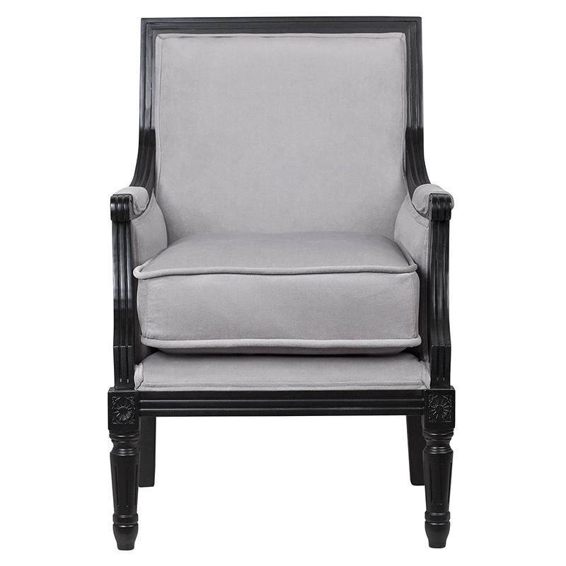 Кресло Harry Armchair black and grey velour Серый Черный в Уфе | Loft Concept 