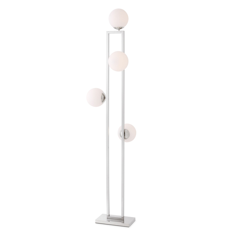 Торшер Eichholtz Floor Lamp Pascal Nickel Никель Белый в Уфе | Loft Concept 