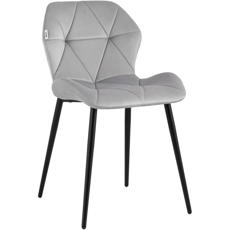 Стул Jeroen Chair II Серый Велюр Серый Черный в Уфе | Loft Concept 