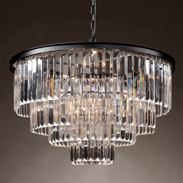 Люстра RH 1920s Odeon Clear Glass Fringe Chandelier -60 Черный в Уфе | Loft Concept 