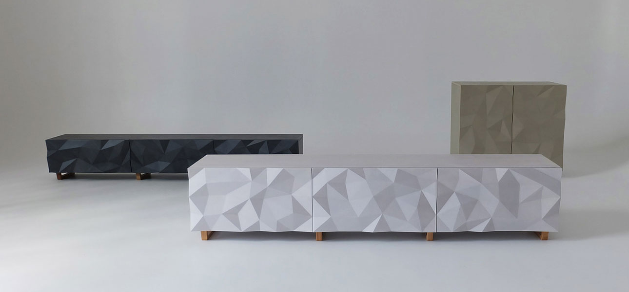 Комод с большими угловыми фигурами с одной секцией, 2 полки Geometric Greece - фото №1