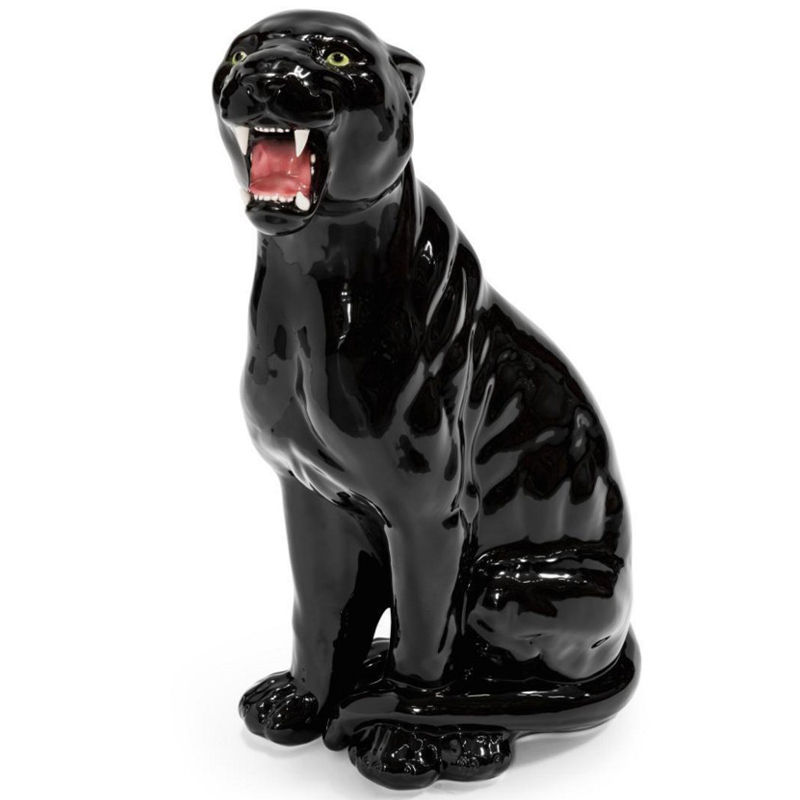 Статуэтка Abhika Leopard Dx Shiny Black Глянцевый черный в Уфе | Loft Concept 