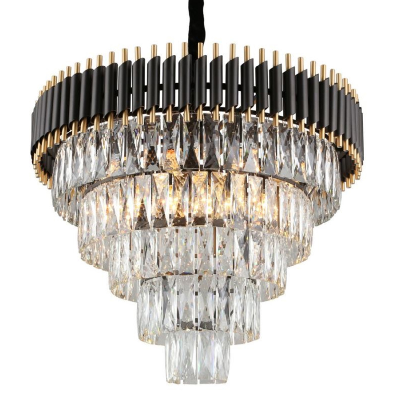 Empire Black Chandelier Crystal D 66 Черный Прозрачное Стекло Золотой в Уфе | Loft Concept 