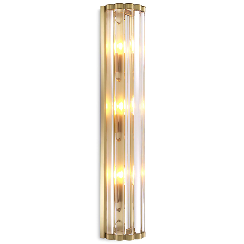 Бра Eichholtz Wall Lamp Amalfi Brass Прозрачное Стекло Латунь в Уфе | Loft Concept 