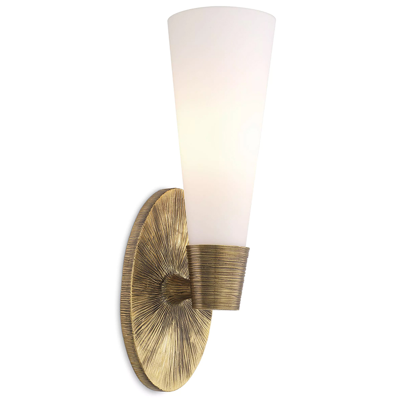 Бра Eichholtz Wall Lamp Nolita Single Белый Латунь в Уфе | Loft Concept 