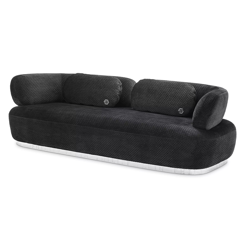 Диван Philipp Plein Sofa Signature Чёрный Черный Золотой в Уфе | Loft Concept 