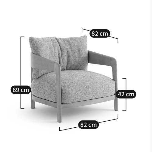 Кресло с каркасом из массива ясеня Deniaud Ash Grey Armchair в Уфе