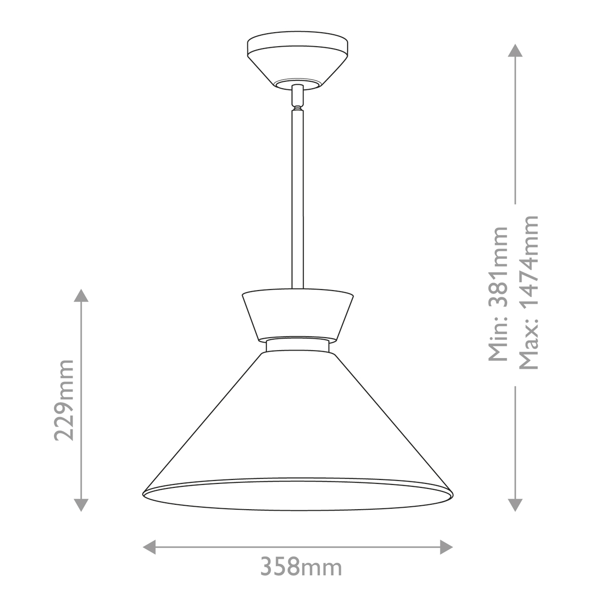 Подвесной светильник с белым стеклянным конусным плафоном Alora Mood в Уфе