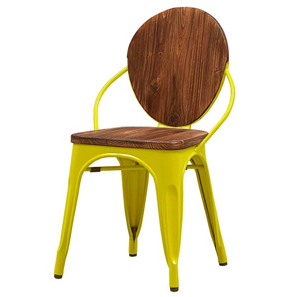 Стул Tolix chair Wooden Yellow Дуб темный Желтый в Уфе | Loft Concept 