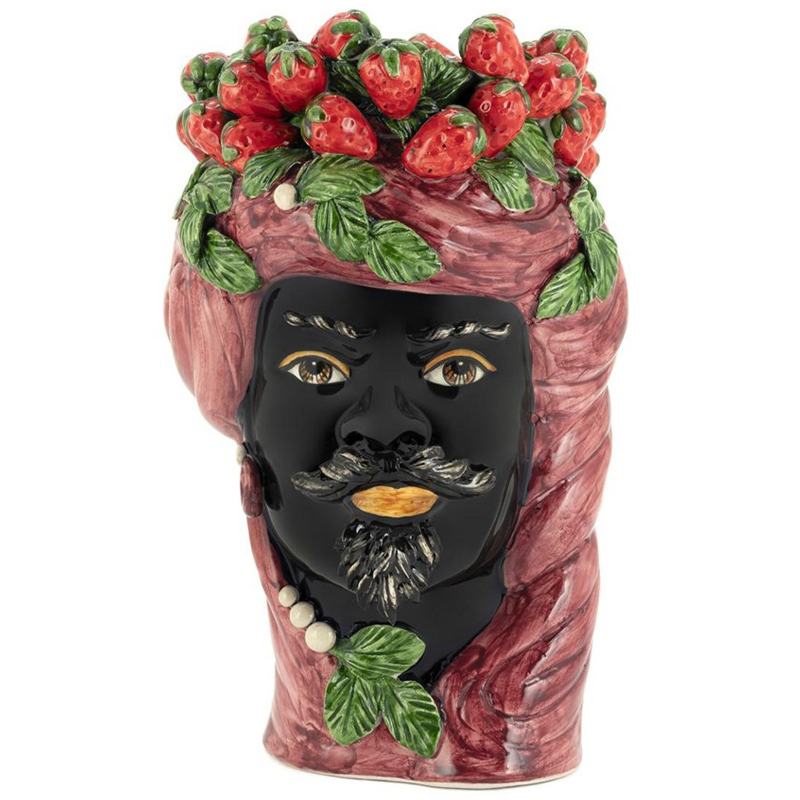 Ваза Vase Strawberries Head Man Bordeaux Бургундский красный Красный Черный Зеленый Мульти в Уфе | Loft Concept 