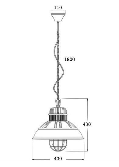 Подвесной светильник Loft Industrial Metal Cage Elder в Уфе