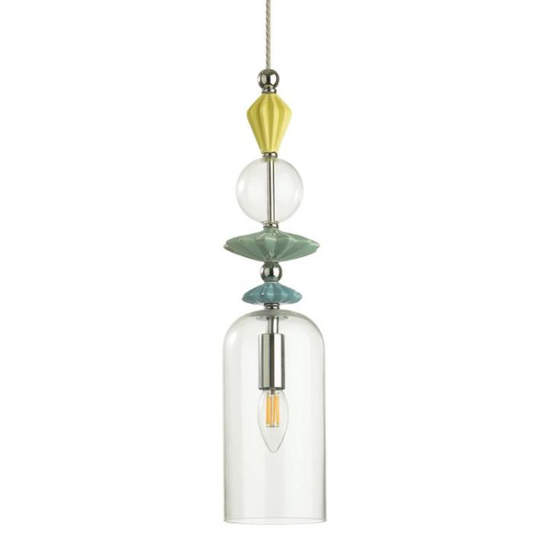 Подвесной светильник Iris Glas hanging lamp candy C chrome Прозрачное Стекло Прозрачный желтый Голубой Хром Прозрачный зеленый в Уфе | Loft Concept 