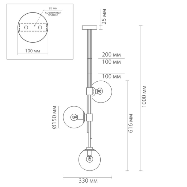 Светильник TRILOGY Ceiling Light Clear glass 100  в Уфе