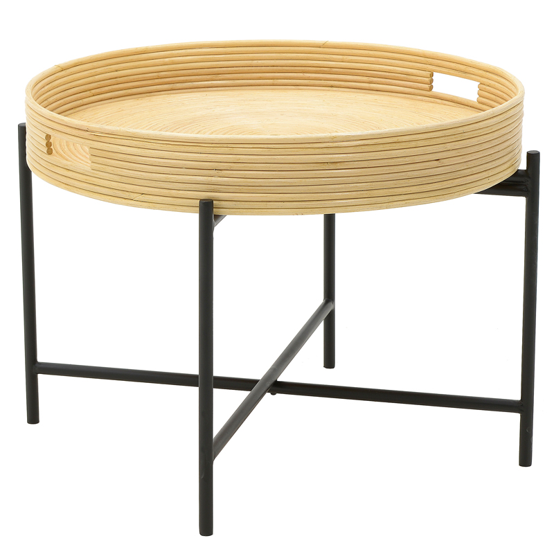 Кофейный стол-поднос Odelis Rattan Table Черный Древесина в Уфе | Loft Concept 