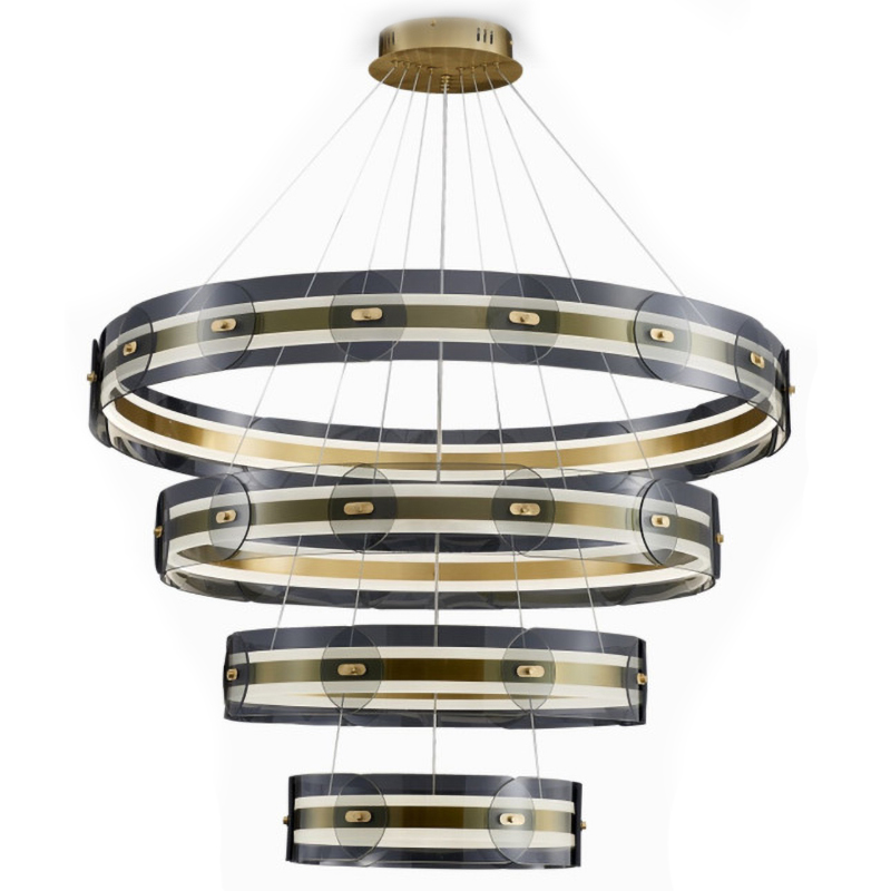 Люстра Gold 3 ring horizontal chandelier Прозрачный Латунь в Уфе | Loft Concept 