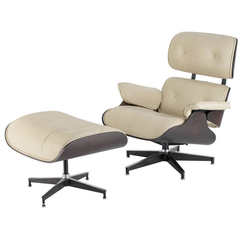 Кресло Eames Lounge Chair & Ottoman cream Кремовый в Уфе | Loft Concept 