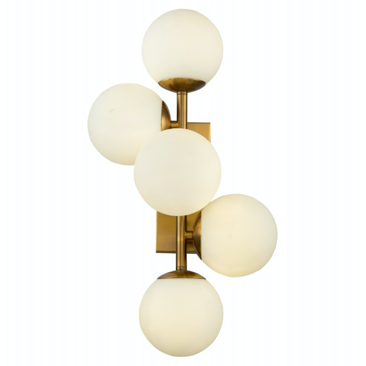 Бра White Balls Sconces Белое матовое стекло Латунь в Уфе | Loft Concept 