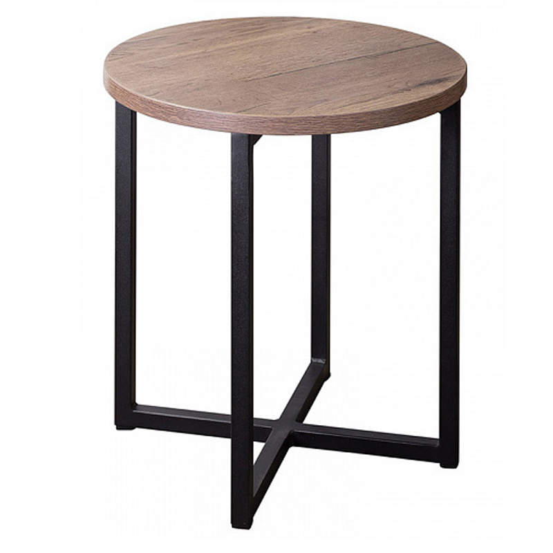 Приставной стол Industrial Oak Heidi Side Table Черный Дерево Табак в Уфе | Loft Concept 