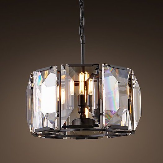 Люстра RH Harlow Crystal Round Chandelier 4 Черный в Уфе | Loft Concept 