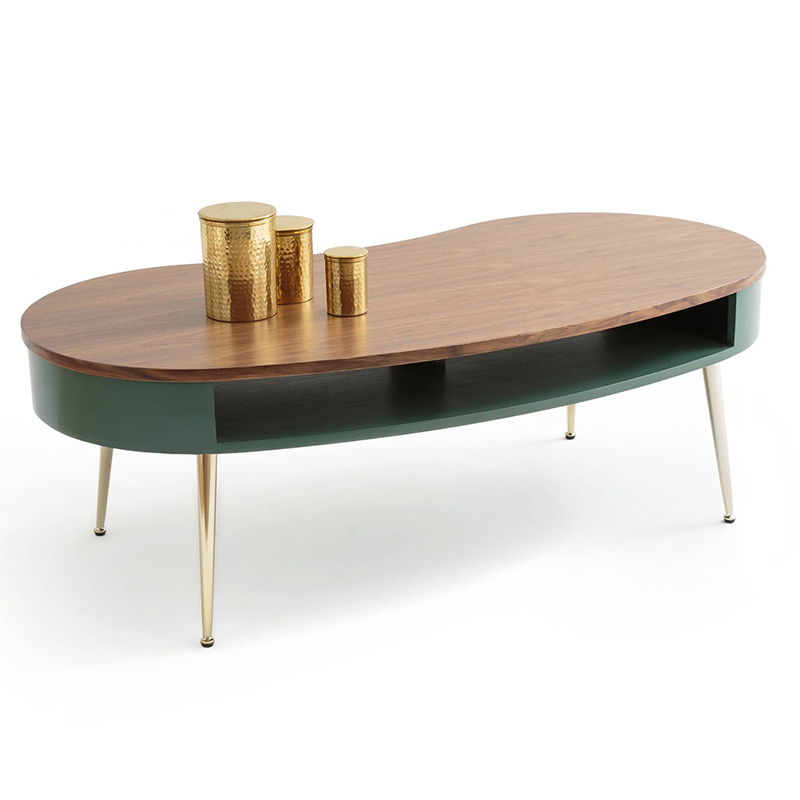 Кофейный стол Torborg Coffee Table Орех Изумрудный Золотой в Уфе | Loft Concept 